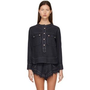Isabel Marant Tecoyo Silk Top in Faded Black NWT